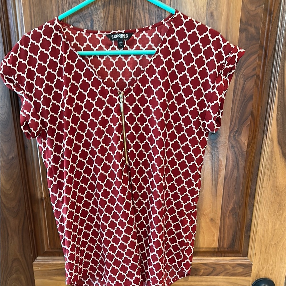 Express Red Patterned Women's Top